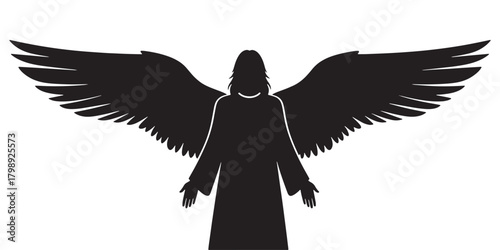 Angel wings silhouette representing spirituality and religion