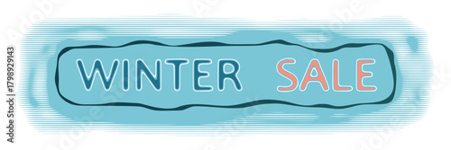 Winter banner, winter sale, snowfall and snowflakes, vector design