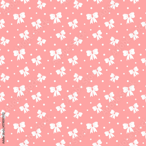 seamless pattern ribbon with hearts