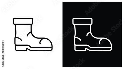 boots Two-tone version in black and white background