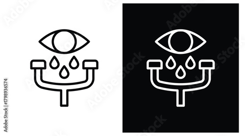 eyewash Two-tone version in black and white background