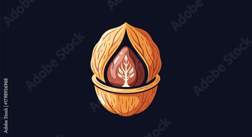 The tiny seed nestled within a cracked walnut symbolizes life's potential waiting to sprout.