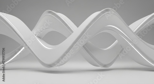 Abstract 3D rendered dynamic form illustrating a futuristic intertwined design element with smooth curves