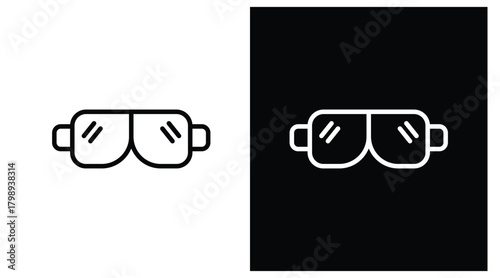 goggles Two-tone version in black and white background