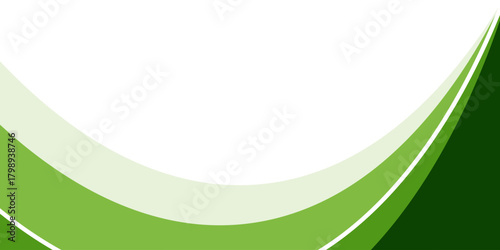 Abstract green wave background, Vector green line background curve element with white space for text and message design, overlapping layers.