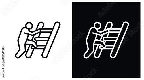 ladder Two-tone version in black and white background