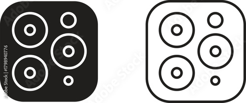 Multi-Lens Camera Module Vector Icons - Smartphone Photography, Mobile Technology and Sensor Array