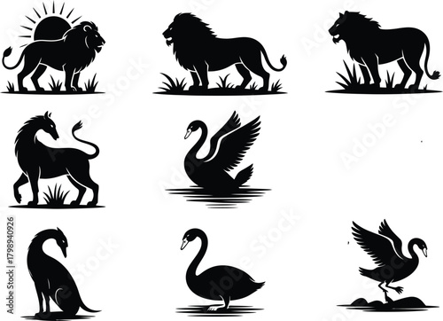Animal silhouette vector collection