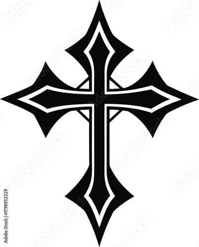Modern Gothic Cross Vector Art
