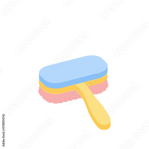 Soft Cleaning Brush with Pastel Handle for Household Use