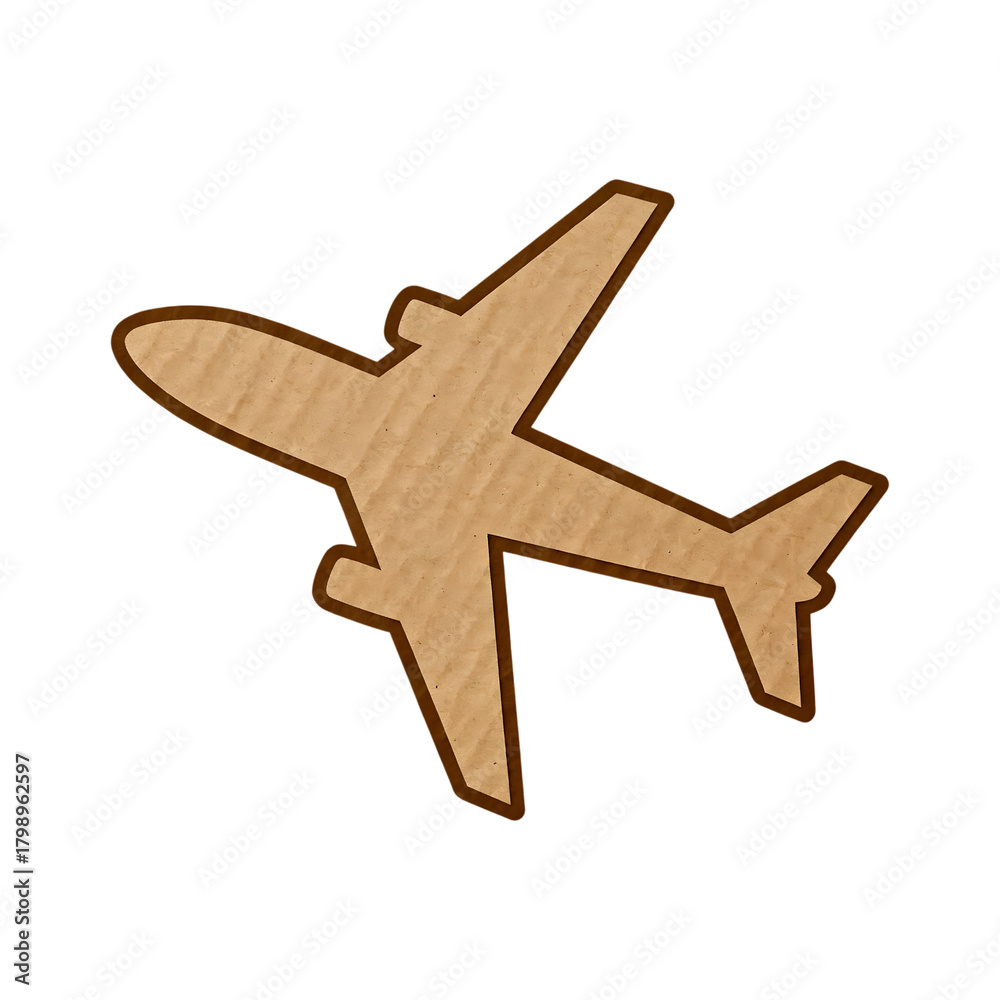 Obraz premium A paper airplane crafted from cardboard isolated on a transparent background in a 3D perspective