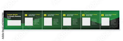 Instagram carousel template layout design for five tips sharing on social media. Linkedin carousel banner design vector template