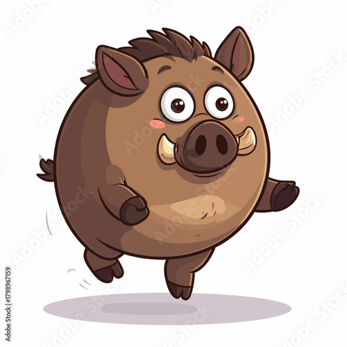 cute cartoon boar suprise expression