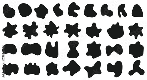 Modern soft blob elements with liquid curves, wavy organic patterns, and rounded abstract figures