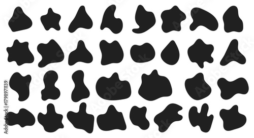 Rounded abstract blob shapes featuring smooth organic curves and flowing liquid design elements