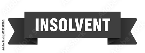 insolvent ribbon isolated on transparent background. insolvent ribbon
