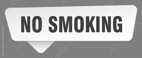 no smoking sign. no smoking white sticker isolated on gray background