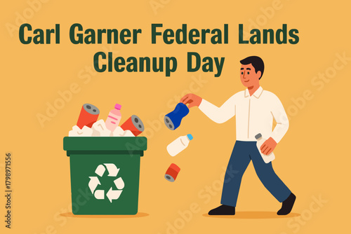 throw away old business ideas, Businessman's hand throws broken light bulb idea into trash can concept vector illustration with flat design style