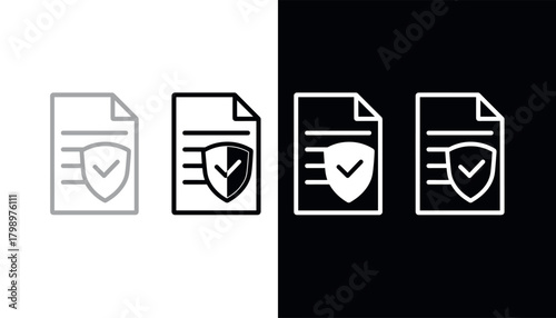 Insurance icon vector isolated on white background . Insurance vector icon.insurance, policy, protection, icon, line, outline, vector, checklist, colours, 