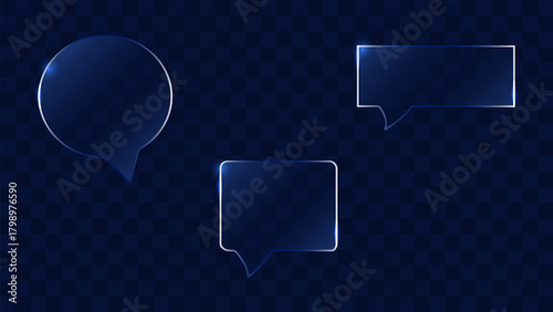 Glassmorphism Design Transparent Glass UI Trend. Element showcasing clarity shiny effect and blur Ideal for web design marketing and digital interfaces. Vector illustration.