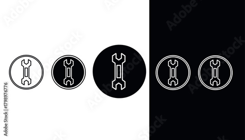 wrench icon vector isolated on white background. Wrench vector icon. fix, maintenance, wrench, repair, construction, tool, mechanic, mechanical, spanner, 