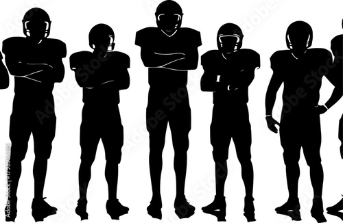 American Football Player Silhouettes Collection Bundle