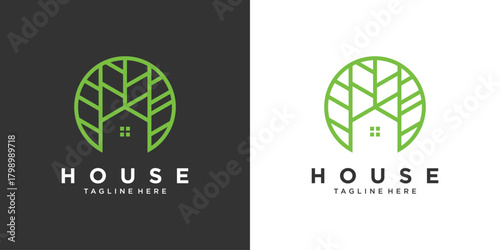 Abstract house logo nature concept design