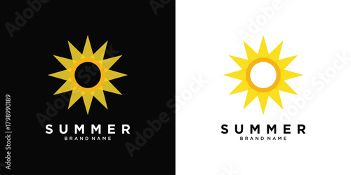 Abstract summer logo design pattern