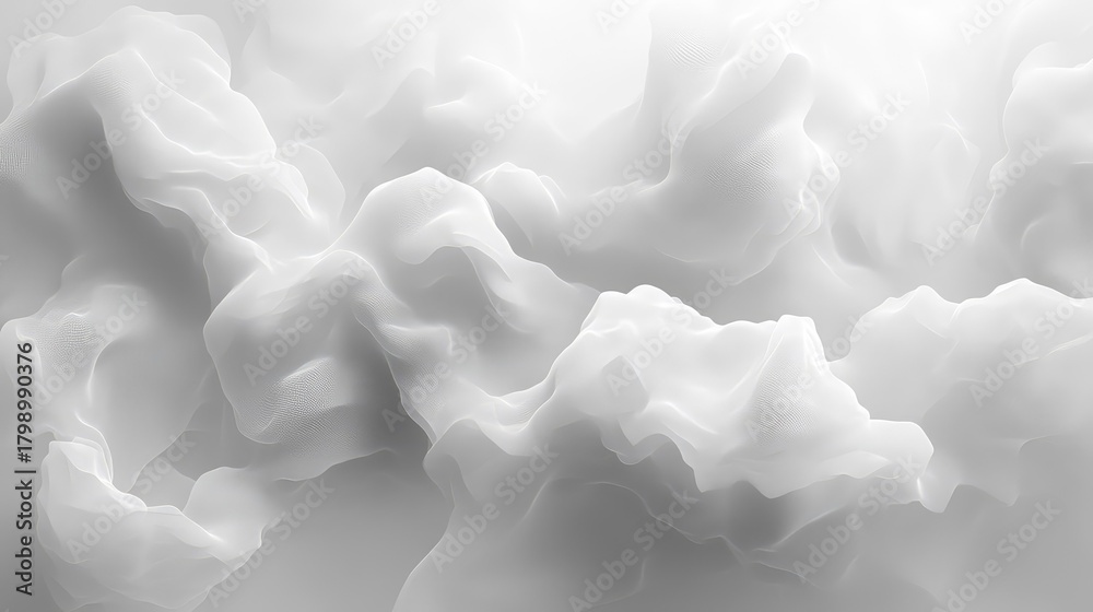 Obraz premium Abstract grey and white digital fluid cloudscape background