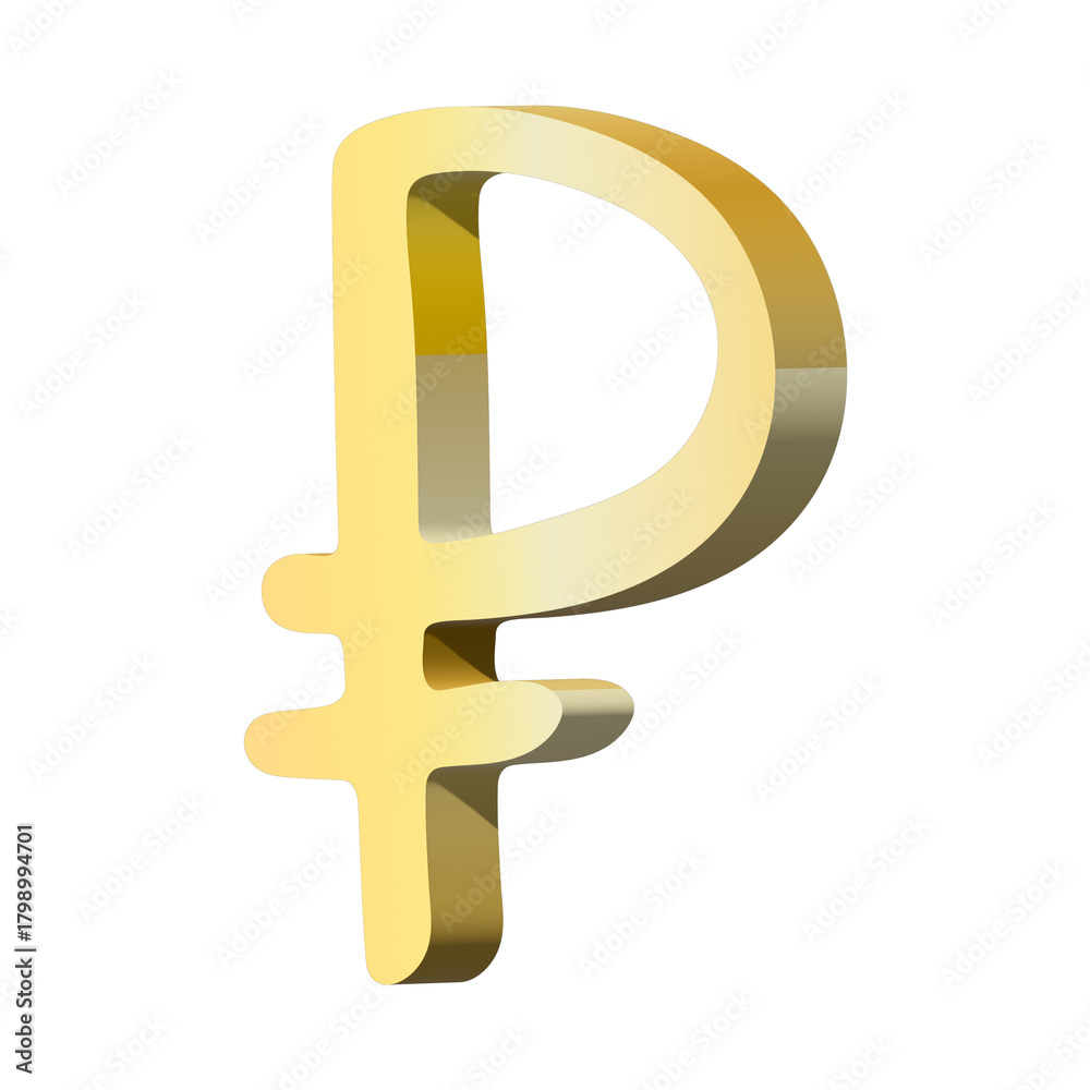 Obraz premium 3d russian ruble currency symbol. Single element for design