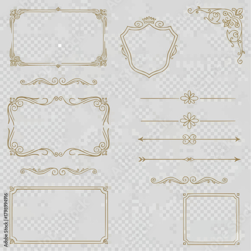 高級感ある枠や装飾のセット