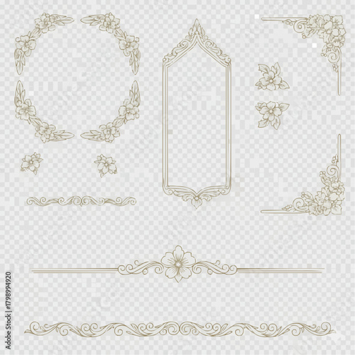高級感ある枠や装飾のセット