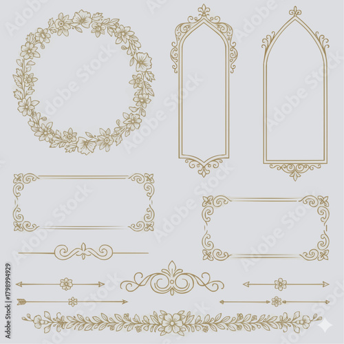 高級感ある枠や装飾のセット