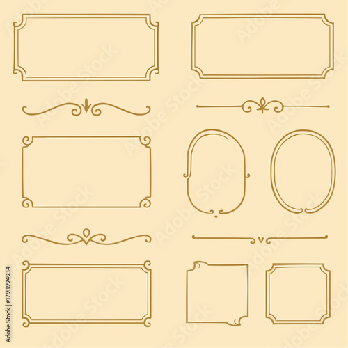 高級感ある枠や装飾のセット