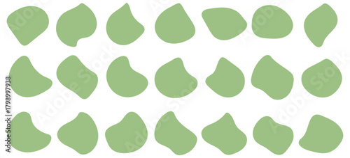 Blob shape organic, vector illustration set. Collection from abstract forms for design and paint. Liquid silhouette drop in modern style. Basic stains isolated elements on white background