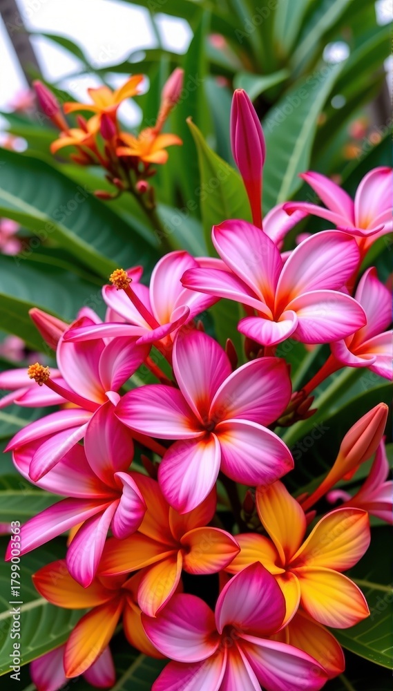 Fototapeta premium Unique Hawaiian flora, vibrant blossoms and unique foliage found nowhere else on Earth, flowers, leis, endemic species