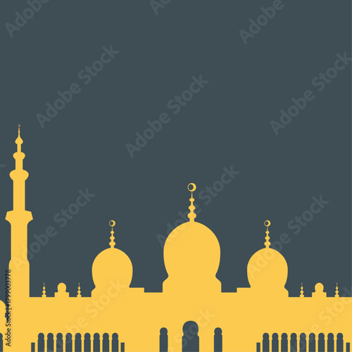 Mosque trendy lovely amazing design useful creative vector Illustration art colorful background