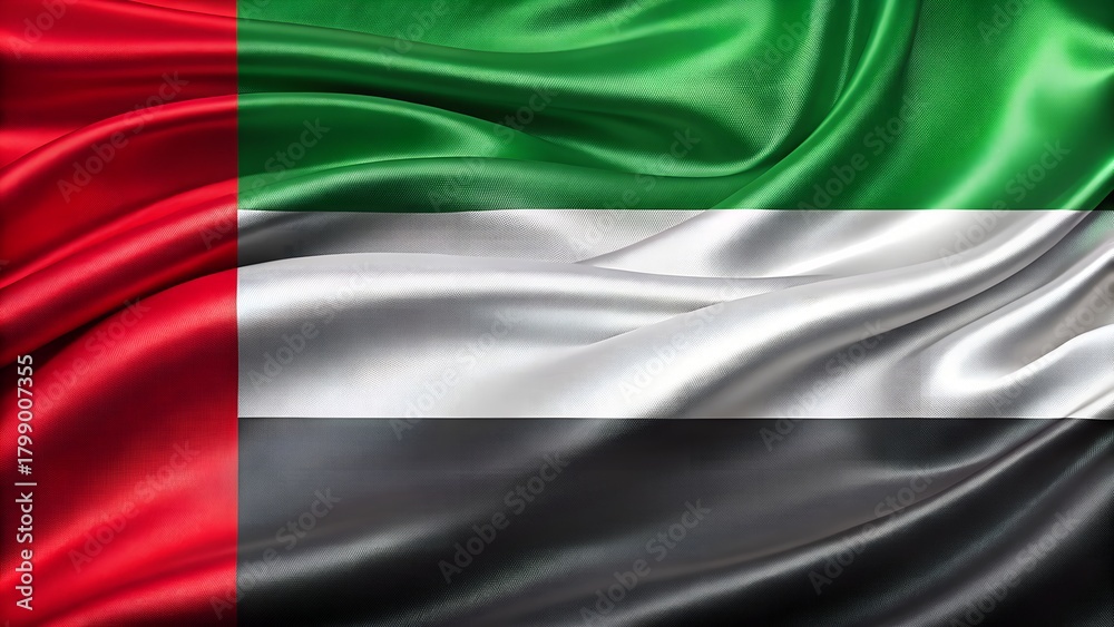 Obraz premium flag of united arab emirates, waving flag of united arab emirates