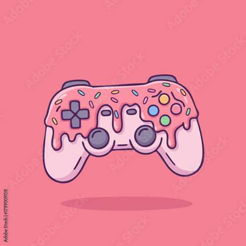 Sweet Gaming Controller Fun Pink Background Creative Art