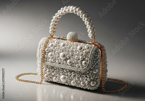Exquisite pearl embellished mini handbag for elegant occasions and parties