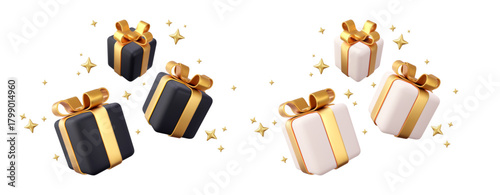 Vector illustration of festive gift boxes