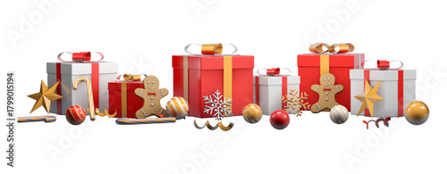 Vector illustration of festive gift boxes