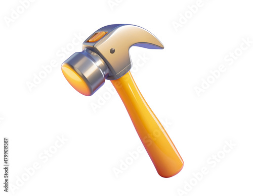Cartoon Style 3D Hammer Emoji with Bold Highlights – Cutout