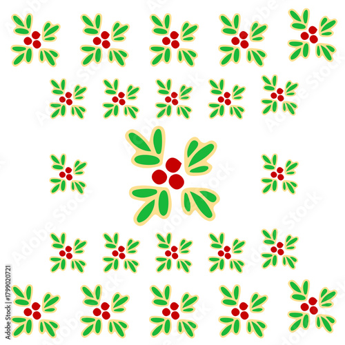 merry christmass, christmass characters for decoration of xmas holidays, collection of christmas icons, happy new year. Vector illustration