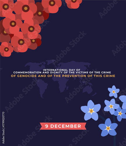 International Day of Commemoration and Dignity of the Victims of the Crime of Genocide and of the Prevention of this Crime Flyer illustration