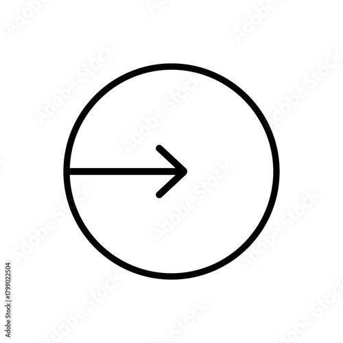 Free Download Right arrow in circle line icon. next, forward, continue, progress, navigation, direction symbol. user interface design element. - GFXLoad