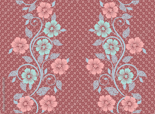 Full colour  floral motif Batik indonesia