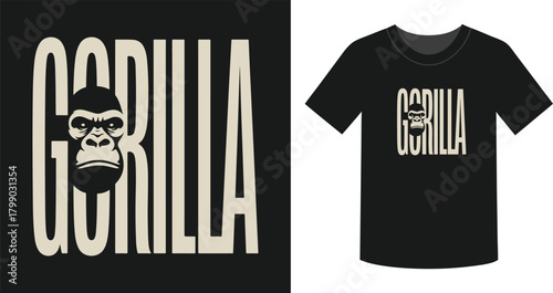 Gorilla graphic and shirt illustration