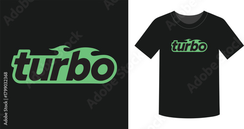 Turbo logo and t shirt illustration