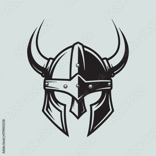 Illustration of a horned viking helmet